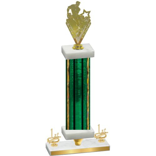 Premium Single Green Glacier First Place Rugby Trophy