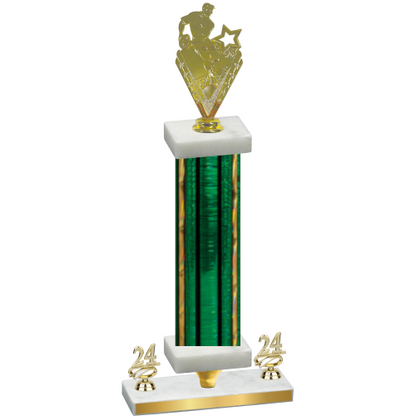 Premium Single Green Glacier Year Rugby Trophy