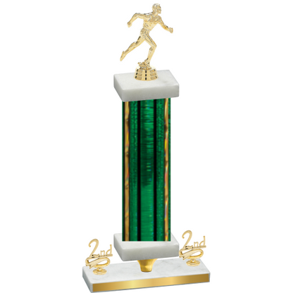 Premium Single Green Glacier Second Place Running Trophy