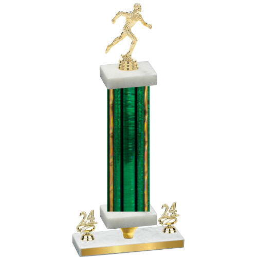Premium Single Green Glacier Year Running Trophy