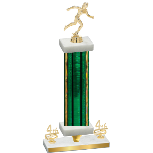 Premium Single Green Glacier Fourth Place Running Trophy