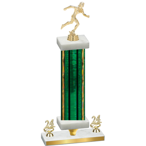 Premium Single Green Glacier Year Running Trophy