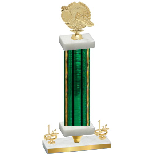 Premium Single Green Glacier First Place Running Trophy