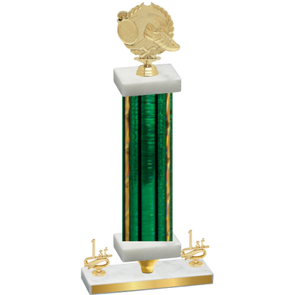 Premium Single Green Glacier First Place Running Trophy