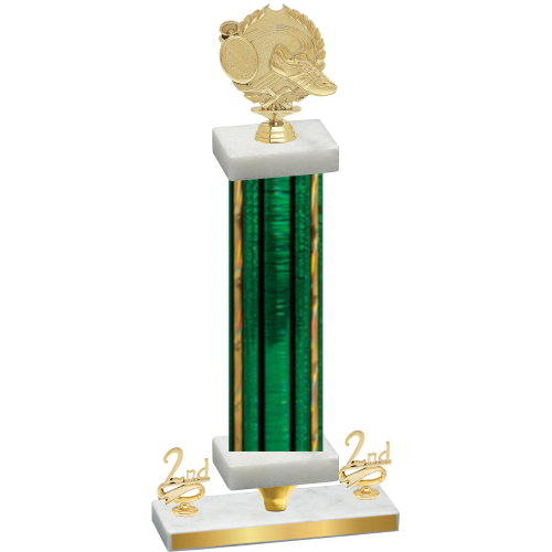 Premium Single Green Glacier Second Place Running Trophy
