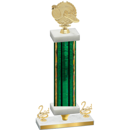 Premium Single Green Glacier Second Place Running Trophy