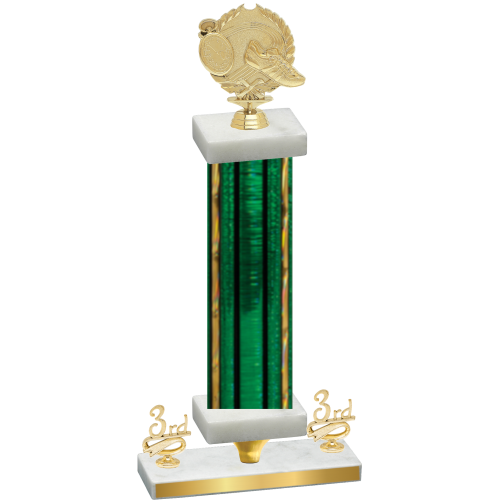 Premium Single Green Glacier Third Place Running Trophy