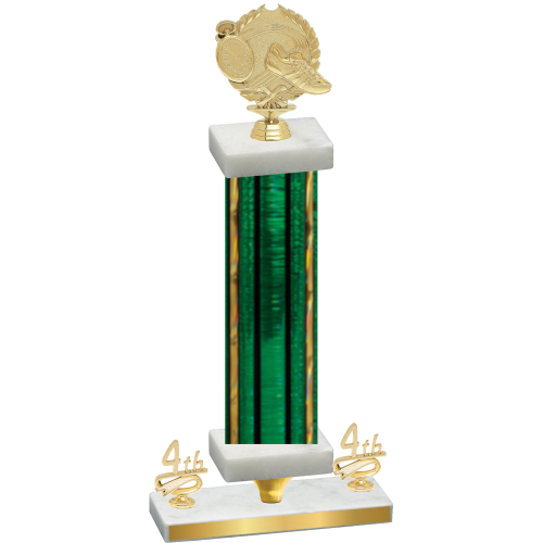 Premium Single Green Glacier Fourth Place Running Trophy