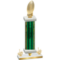 Premium Single Green Glacier First Place Football Trophy