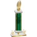 Premium Single Green Glacier Third Place Football Trophy
