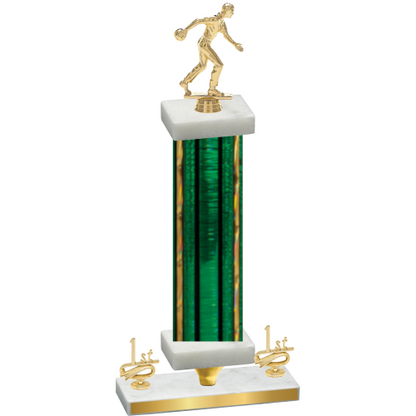 Premium Single Green Glacier First Place Bowling Trophy