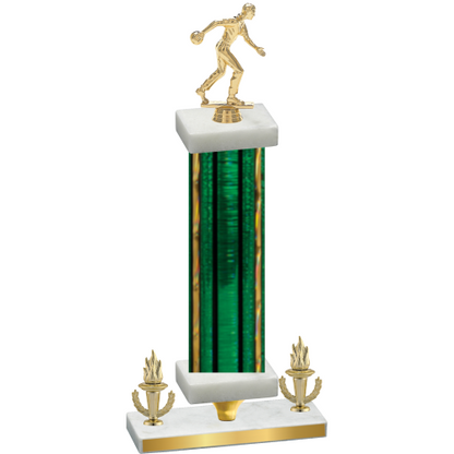 Premium Single Green Glacier Victory Bowling Trophy