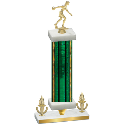 Premium Single Green Glacier Victory Bowling Trophy