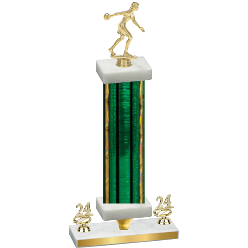Premium Single Green Glacier Year Bowling Trophy