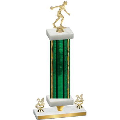Premium Single Green Glacier Year Bowling Trophy