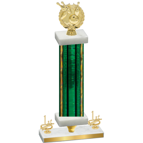 Premium Single Green Glacier First Place Bowling Trophy