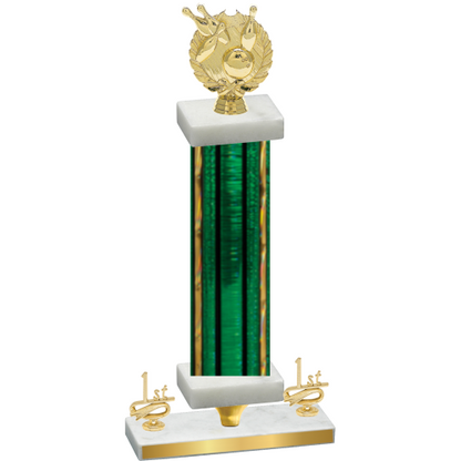 Premium Single Green Glacier First Place Bowling Trophy