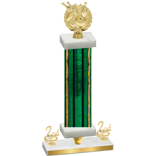 Premium Single Green Glacier Second Place Bowling Trophy