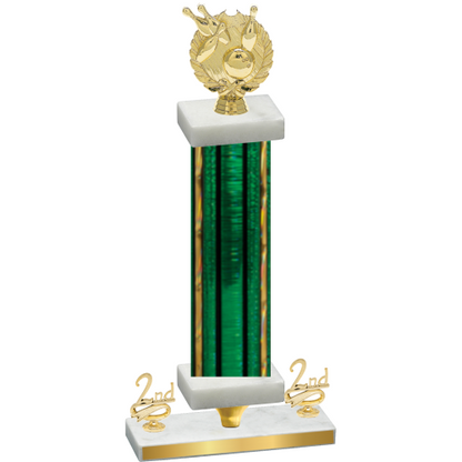 Premium Single Green Glacier Second Place Bowling Trophy