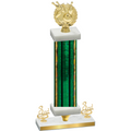Premium Single Green Glacier Third Place Bowling Trophy