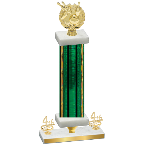 Premium Single Green Glacier Fourth Place Bowling Trophy