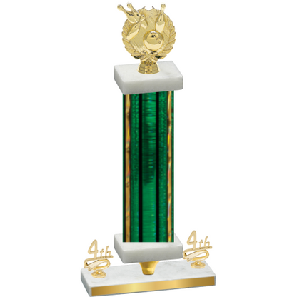 Premium Single Green Glacier Fourth Place Bowling Trophy