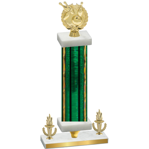 Premium Single Green Glacier Victory Bowling Trophy