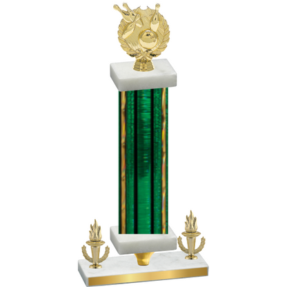 Premium Single Green Glacier Victory Bowling Trophy
