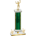 Premium Single Green Glacier Third Place Volleyball Trophy