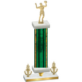 Premium Single Green Glacier Victory Volleyball Trophy