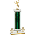 Premium Single Green Glacier Victory Volleyball Trophy