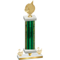Premium Single Green Glacier Second Place Volleyball Trophy