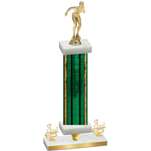 Premium Single Green Glacier Third Place Tennis Trophy