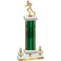 Premium Single Green Glacier Victory Football Trophy