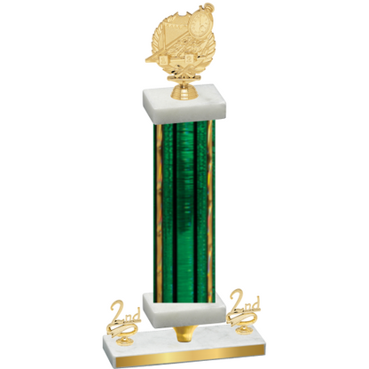 Premium Single Green Glacier Second Place Swimming Trophy