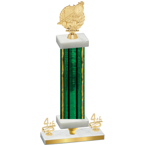 Premium Single Green Glacier Fourth Place Swimming Trophy