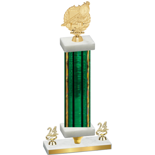 Premium Single Green Glacier Year Swimming Trophy