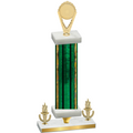 Premium Single Green Glacier Victory Insert Trophy