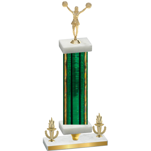 Premium Single Green Glacier Victory Cheerleading Trophy