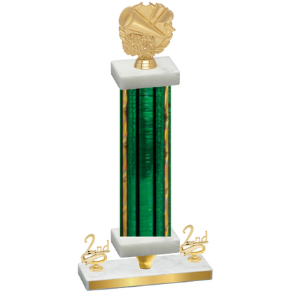 Premium Single Green Glacier Second Place Cheerleading Trophy