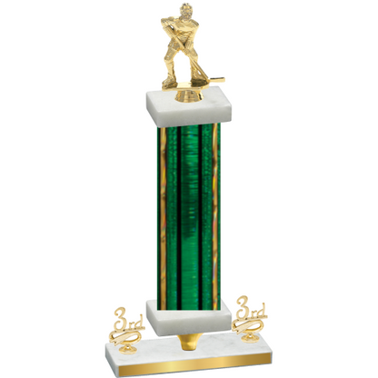 Premium Single Green Glacier Third Place Hockey Trophy