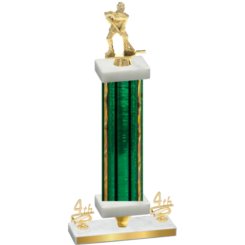 Premium Single Green Glacier Fourth Place Hockey Trophy