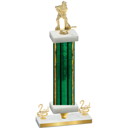 Premium Single Green Glacier Second Place Hockey Trophy