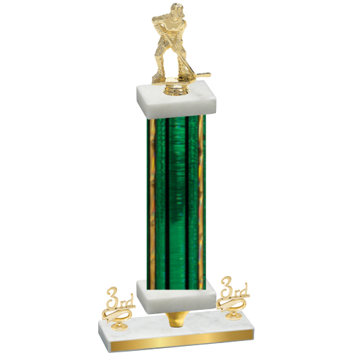 Premium Single Green Glacier Third Place Hockey Trophy