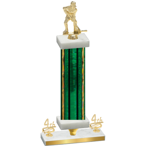 Premium Single Green Glacier Fourth Place Hockey Trophy