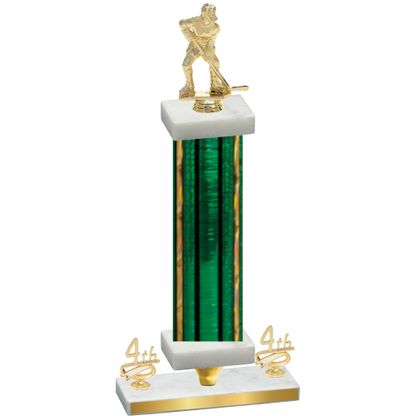 Premium Single Green Glacier Fourth Place Hockey Trophy