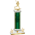Premium Single Green Glacier Fourth Place Lacrosse Trophy