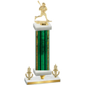 Premium Single Green Glacier Victory Lacrosse Trophy
