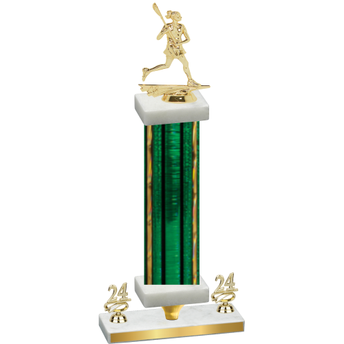 Premium Single Green Glacier Year Lacrosse Trophy