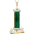 Premium Single Green Glacier Third Place Victory Trophy